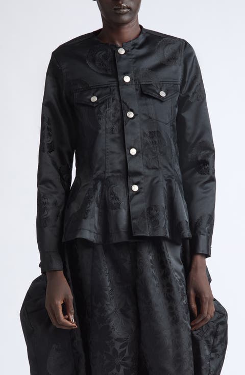Dragon Jacquard Peplum Jacket