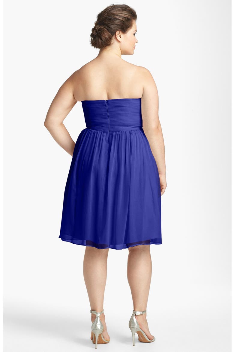'Morgan' Strapless Silk Chiffon Dress, Alternate, color, ROYAL