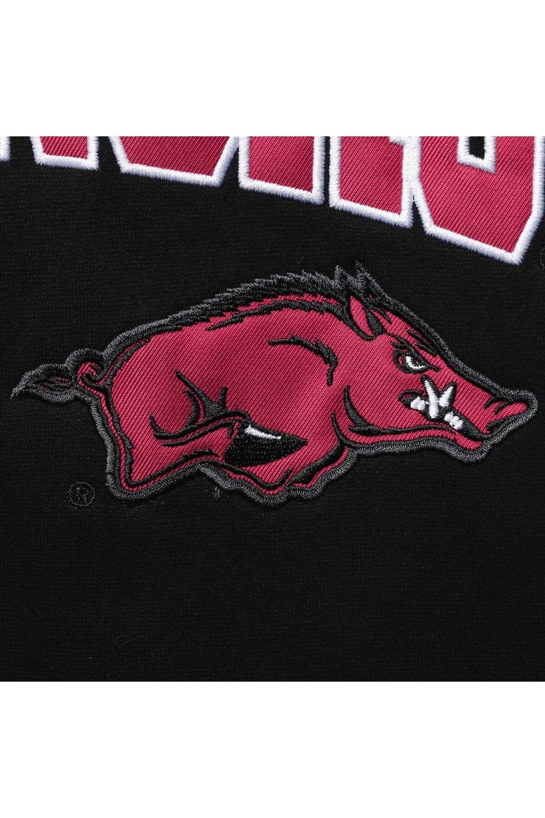 Men's Colosseum Black Arkansas Razorbacks Arch & Logo 3.0 Full-Zip Hoodie, Alternate, color, Black