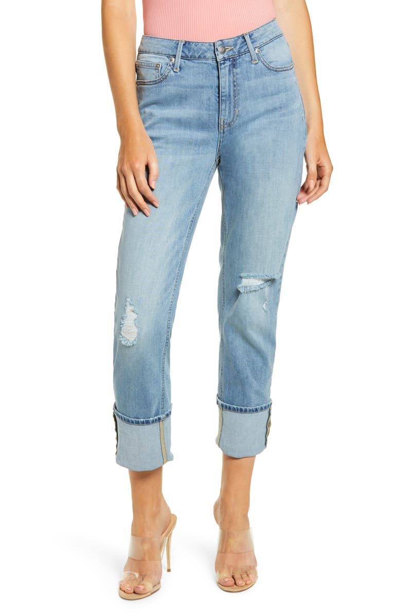 Rachel Parcell High Waist Girlfriend Jeans, Main, color,