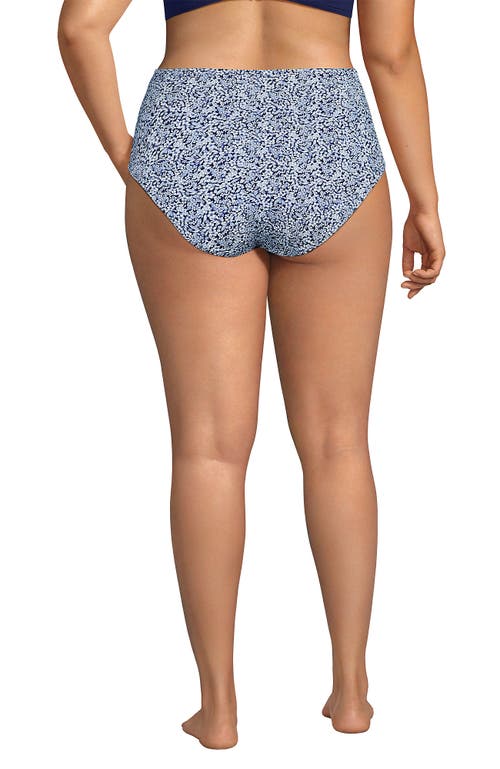 LANDS' END LANDS' END RIBBED SMOOTHING HIGH WAISTED BIKINI BOTTOMS