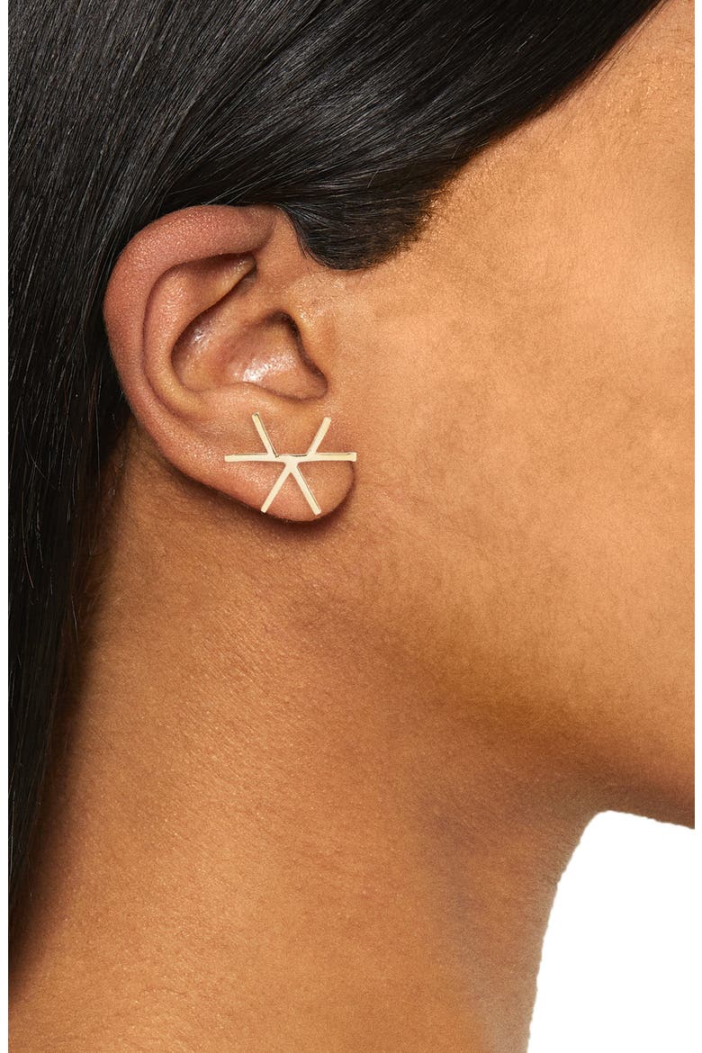 L'ENCHANTEUR Tribes People Stud Earrings, Alternate, color, GOLD PLATED
