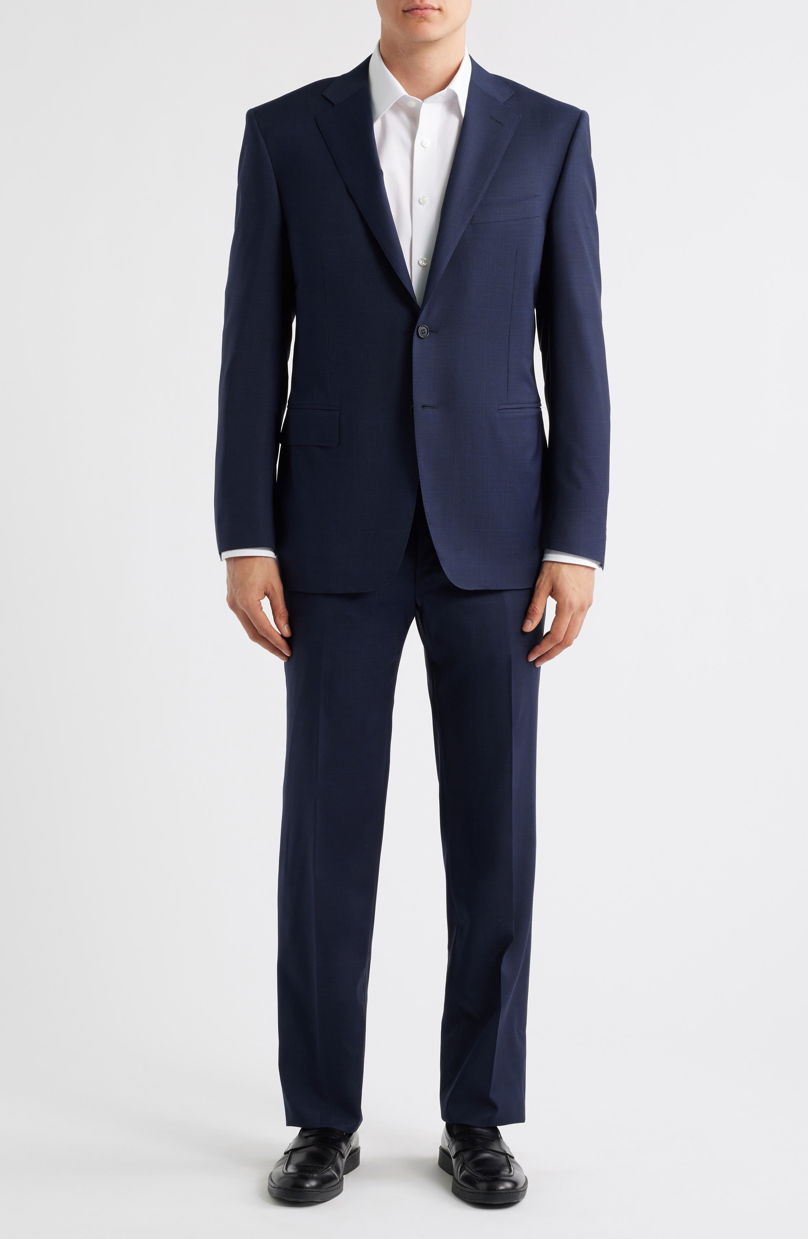 Canali Siena Regular Fit Navy Glen Check Suit