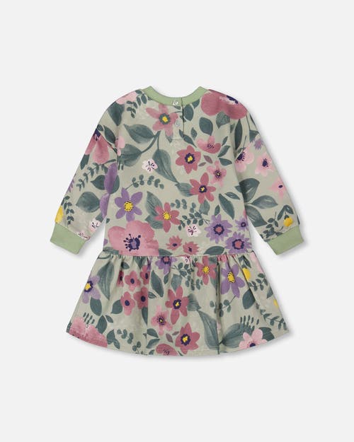 Deux Par Deux Stretch Fleece Dress In Multi