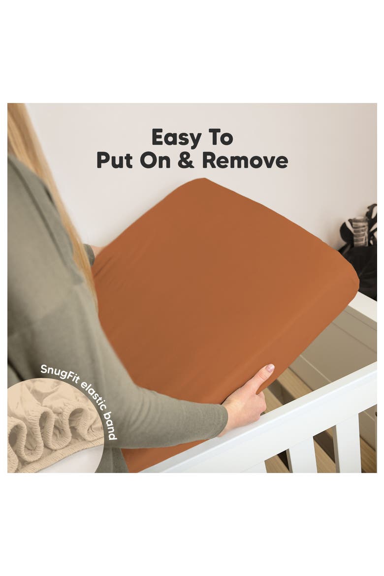 Soothe Fitted Crib Sheet, Alternate, color, Rust