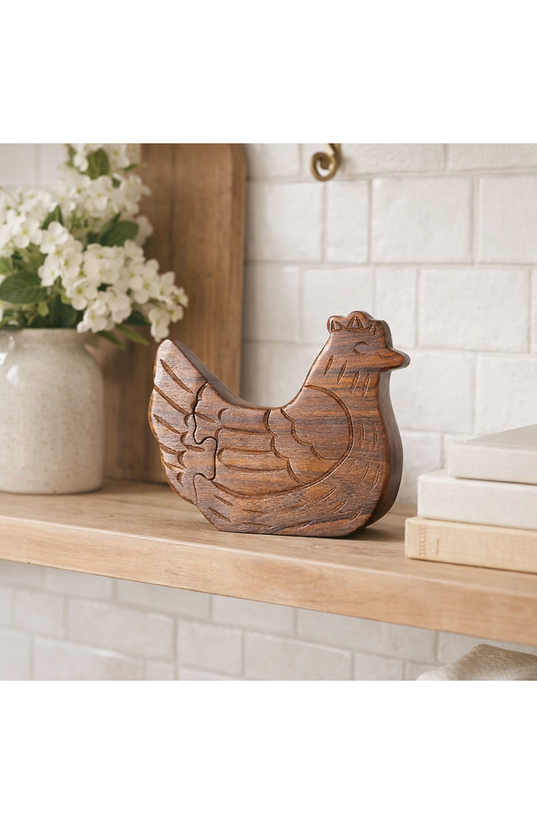 Matr Boomie Chicken Puzzle Box - Hand Carved Wood, Alternate, color, Hand Carved Wood