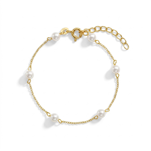 14k 4mm Freshwater Cultured Pearl Bracelet