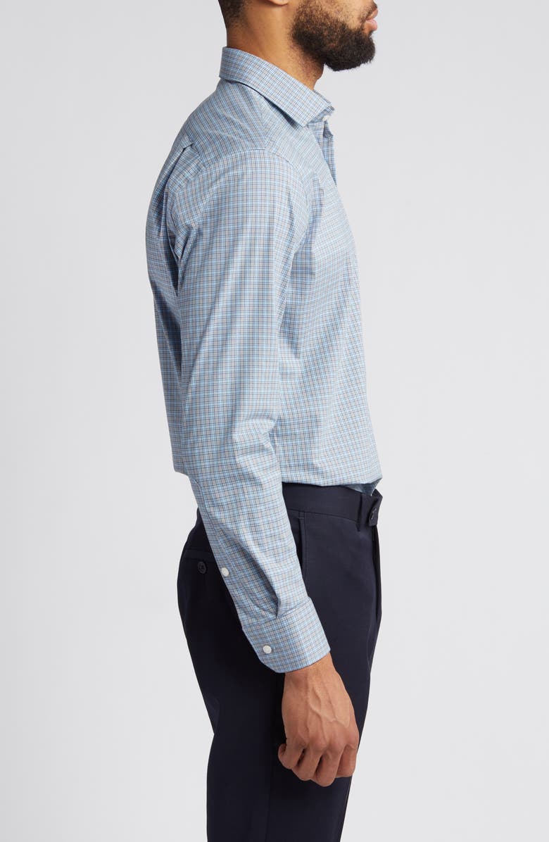 Nordstrom Carmello Trim Fit Tech-Smart CoolMax<sup>®</sup> Check Dress Shirt, Alternate, color,