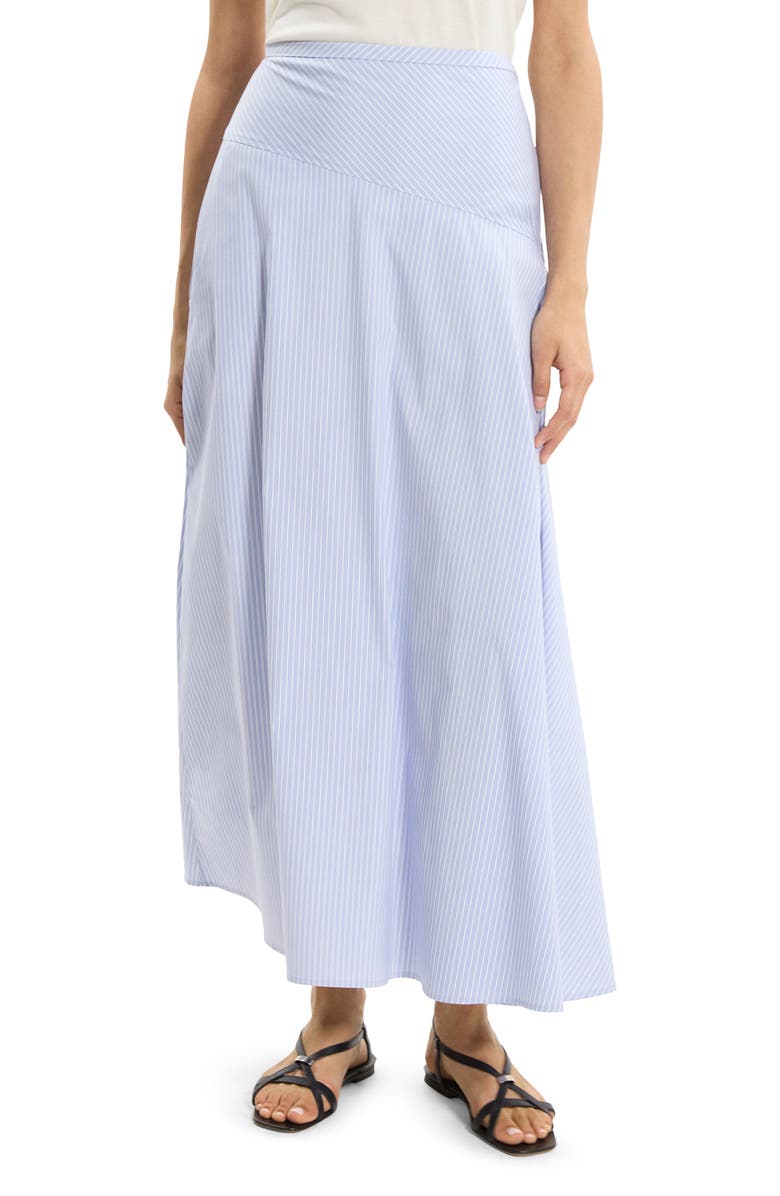 Theory Angled Yoke Stripe Skirt, Main, color, Blue Multi