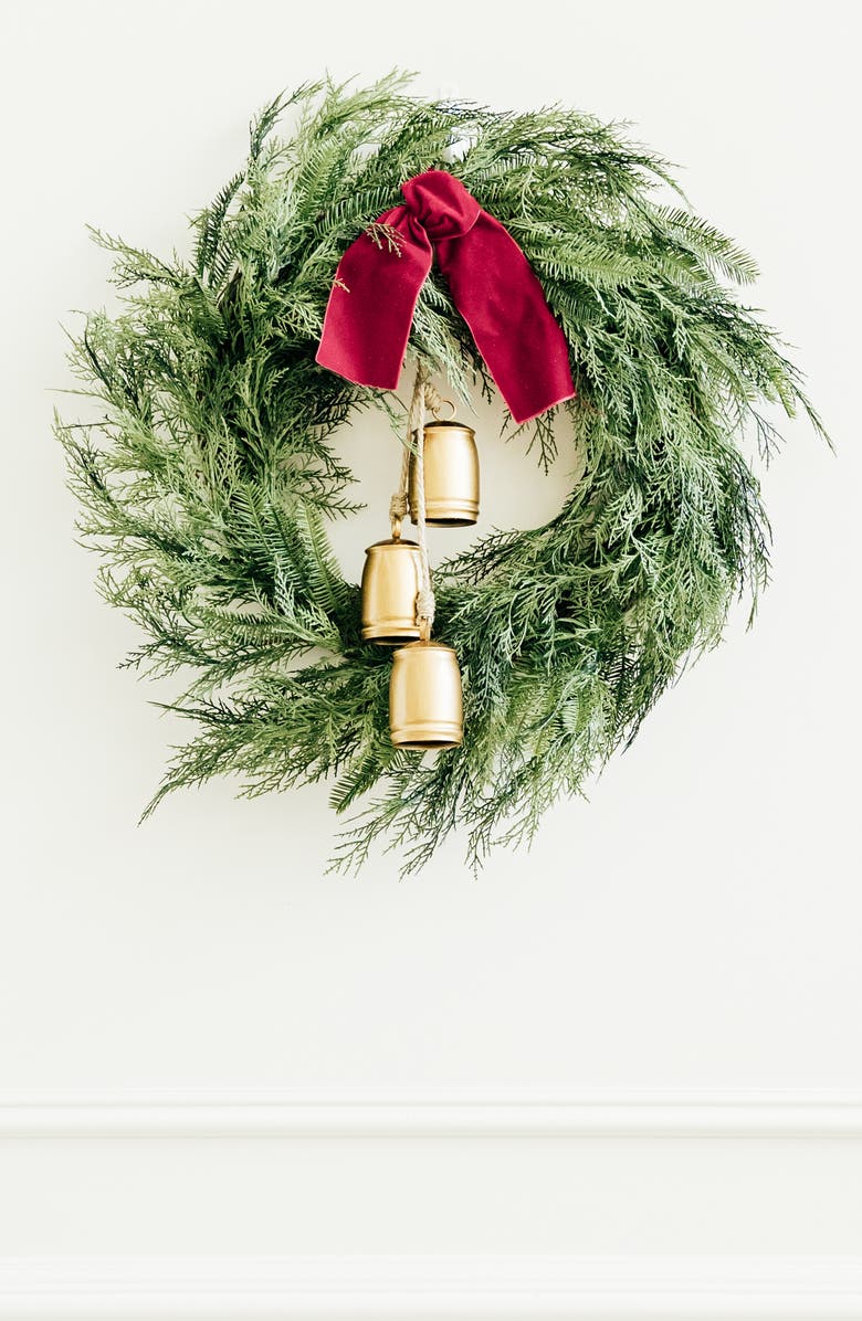 Rachel Parcell Winter Greenery Wreath, Main, color,