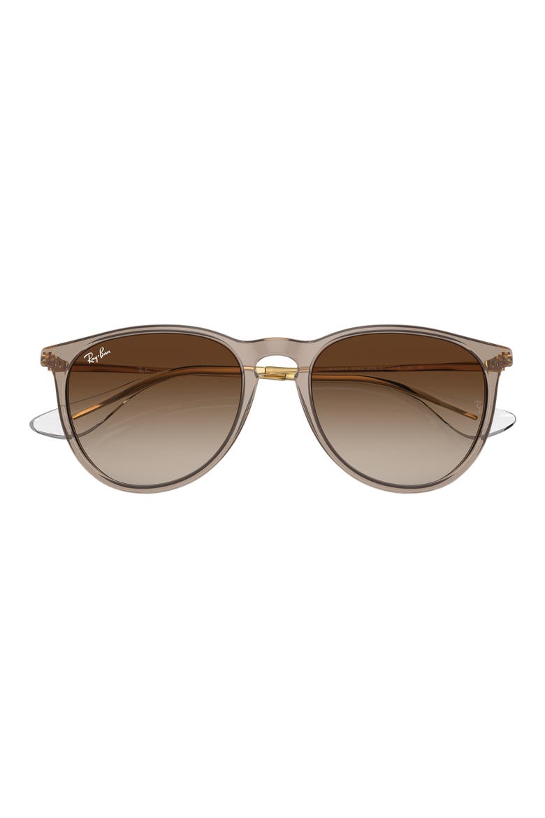 Erika 54mm Gradient Round Sunglasses, Alternate, color, TRANSPARENT LIGHT BROWN
