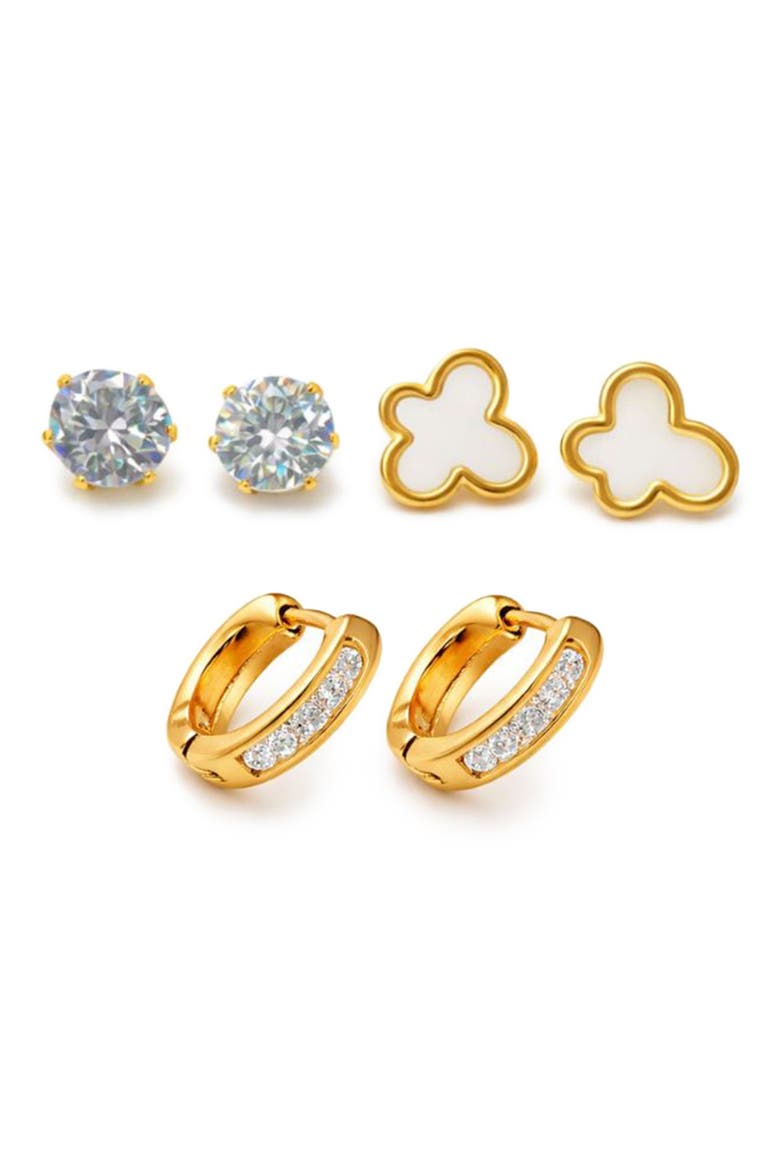 Set of 3 Assorted Earrings, Main, color, WHITE