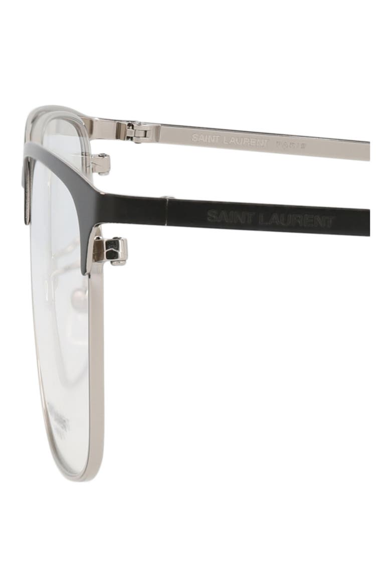 56mm Half Rim Metal Optical Frames, Alternate, color, BLACK BLACK TRANSPARENT
