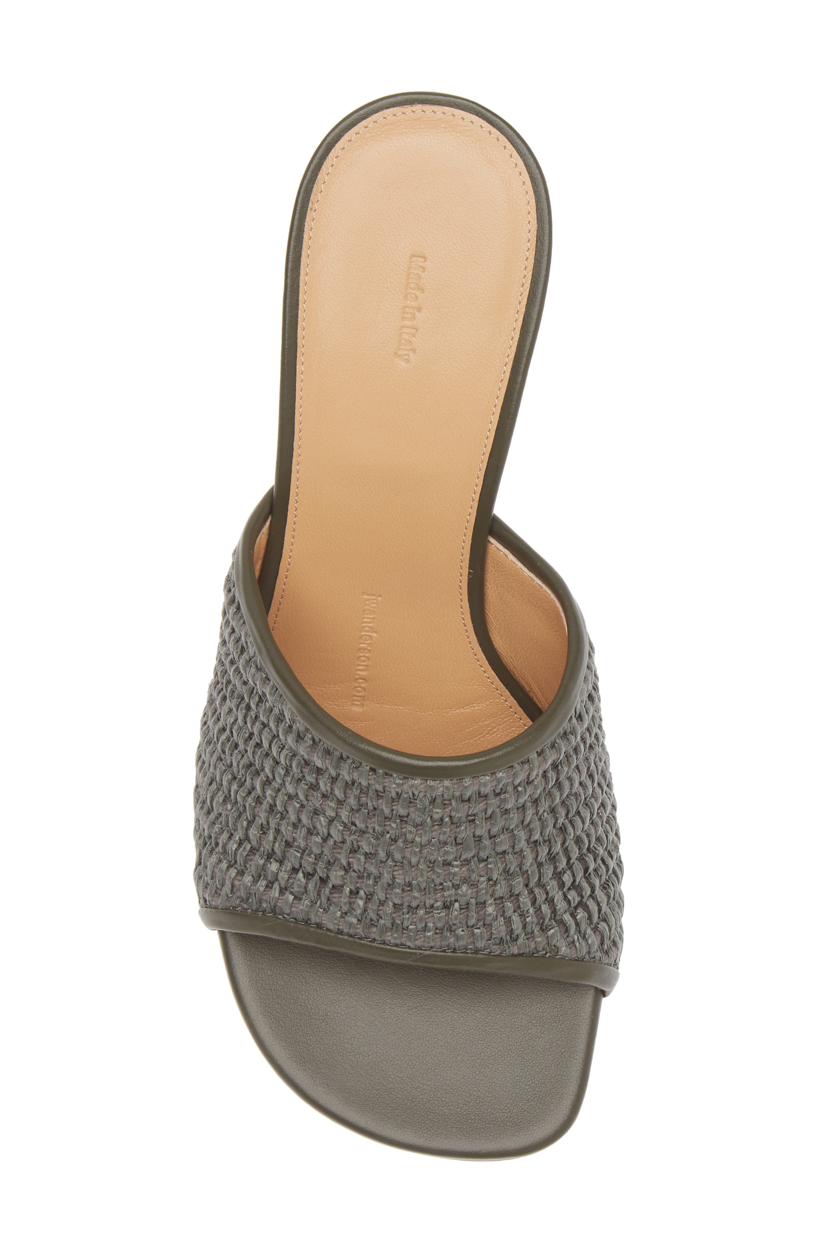 JW Anderson Chain Heel Raffia Slide Sandal, Alternate, color, 