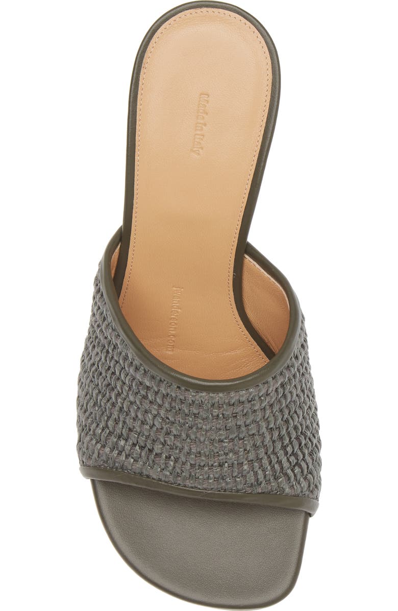 JW Anderson Chain Heel Raffia Slide Sandal, Alternate, color,