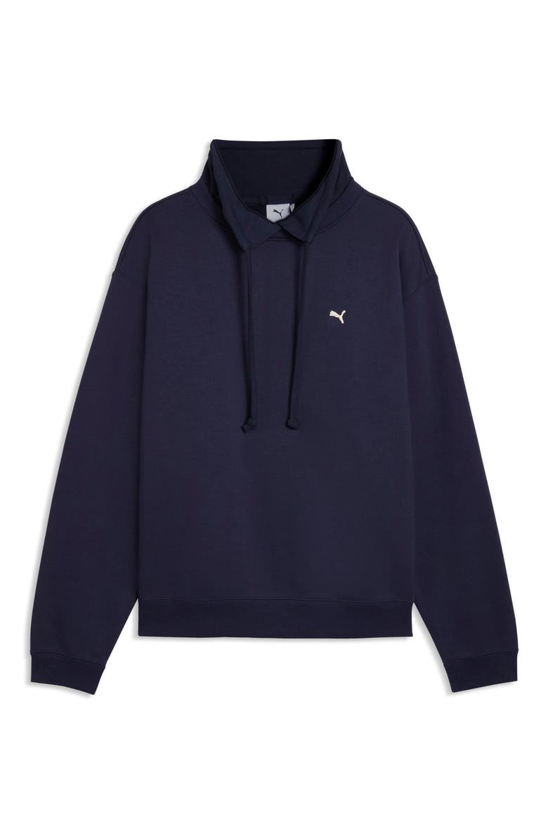 Select Essentials French Terry Polo Sweatshirt, Alternate, color, PUMA NAVY