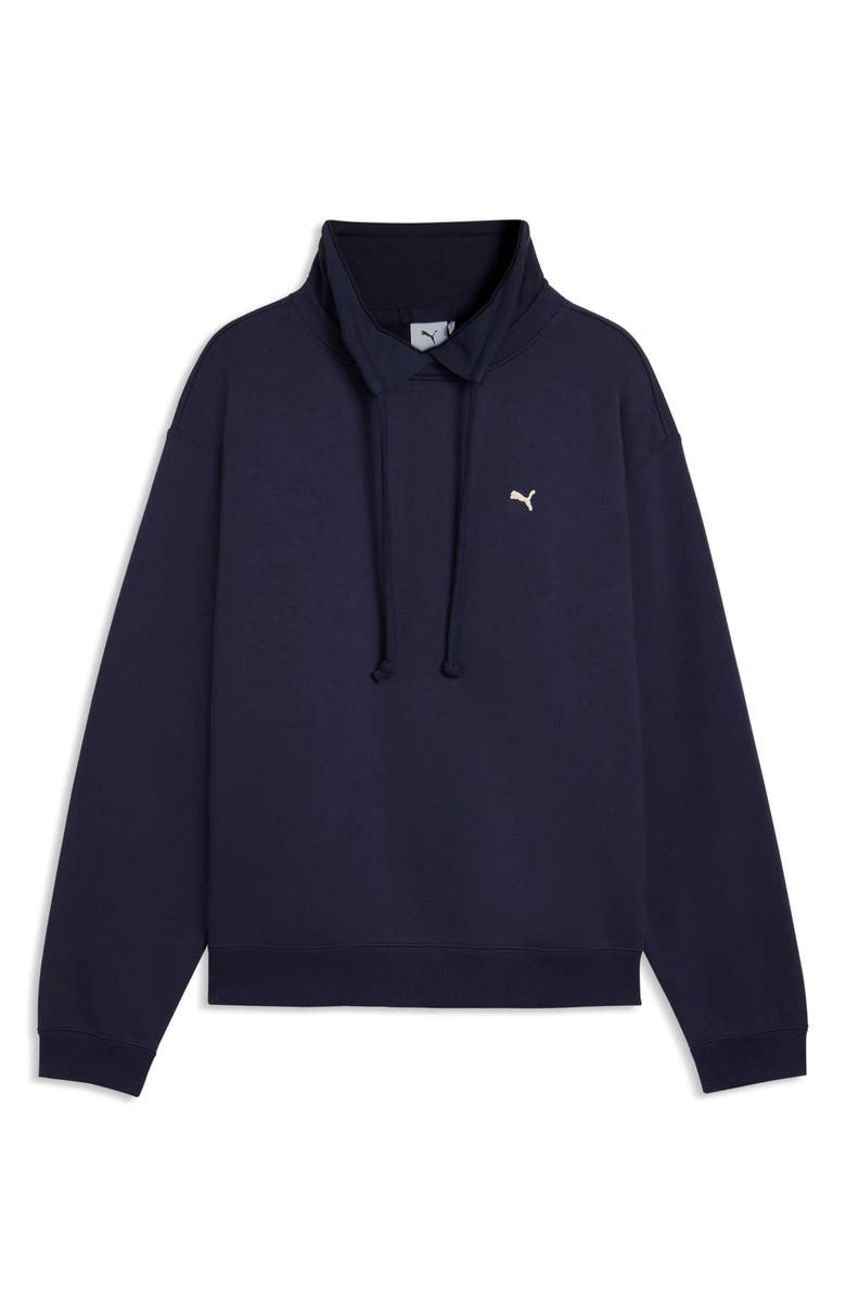 PUMA Select Essentials French Terry Polo Sweatshirt, Alternate, color, Puma Navy