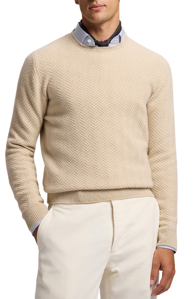 Ralph Lauren Purple Label Herringbone Knit Cashmere Sweater, Main, color,