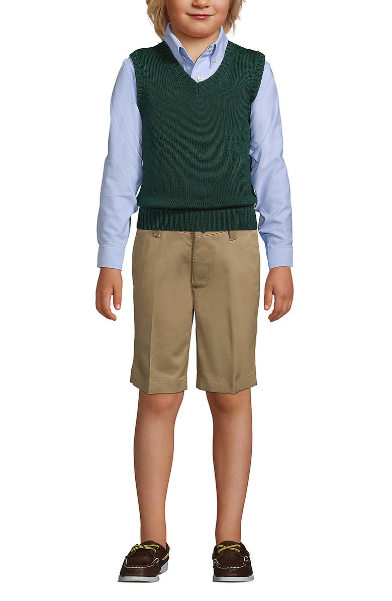 Lands' End School Uniform Kids Cotton Modal Sweater Vest, Alternate, color, Evergreen