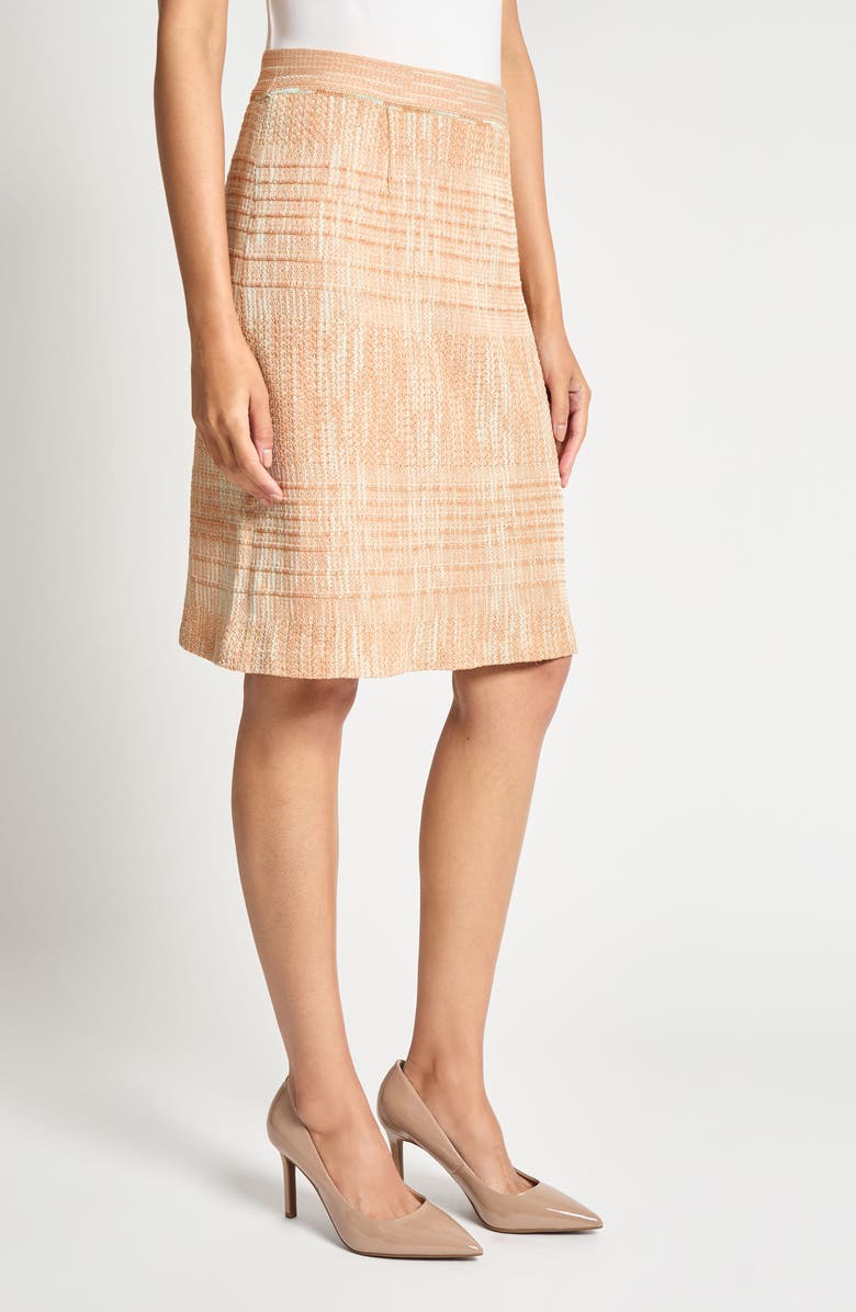 Misook Heritage Fit Mèlange Pencil Skirt, Alternate, color, Baked Clay/ Biscotti/ Aquatic