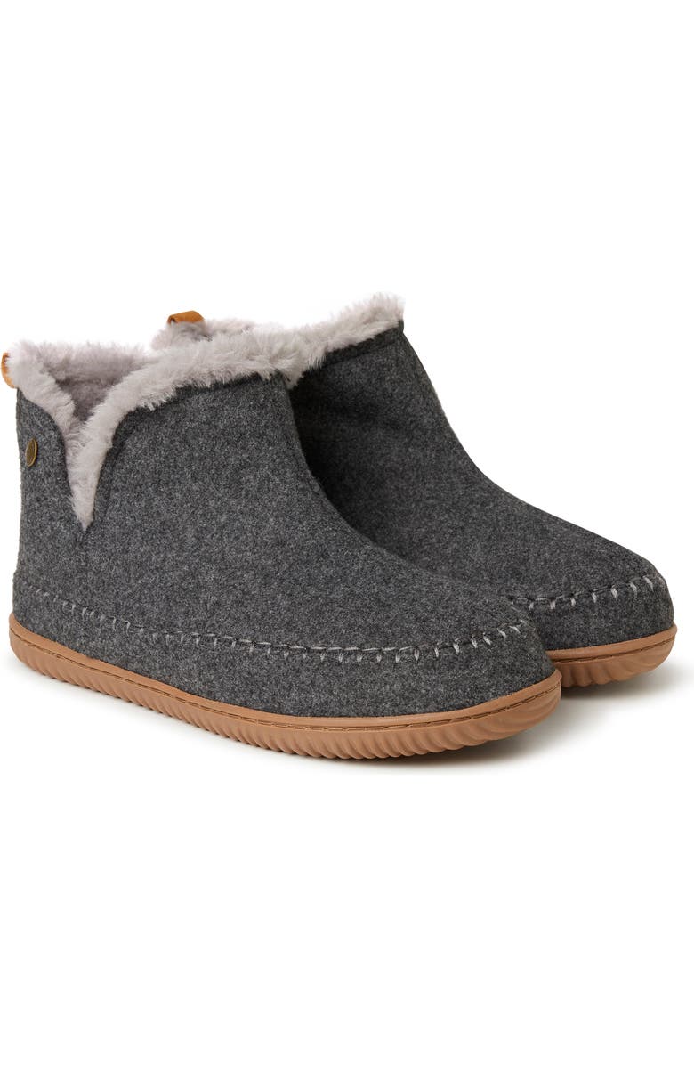 DEARFOAMS Brixen Bootie Slipper, Alternate, color, Dark Heather Grey
