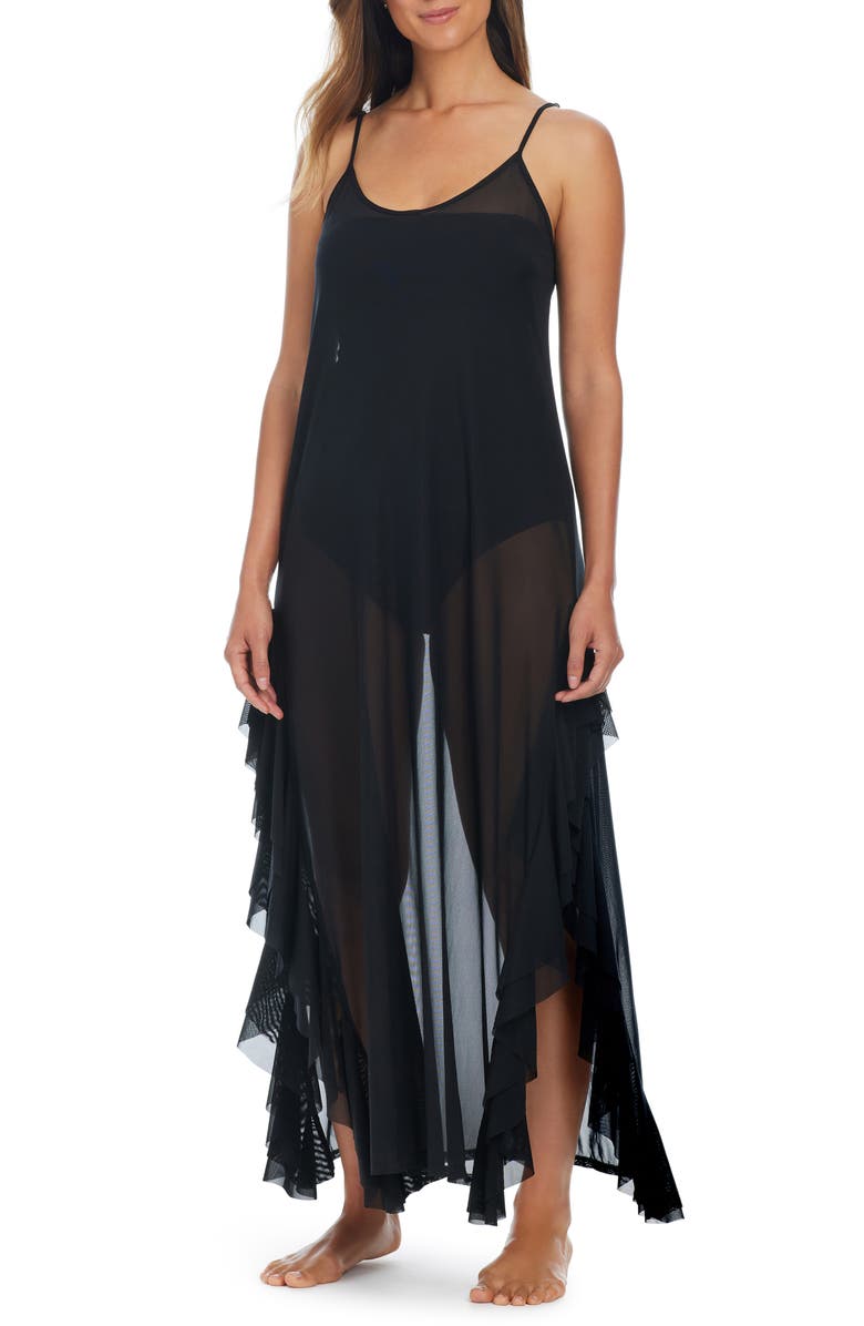 BLEU by Rod Beattie Ruffle Cover-Up Dress, Main, color,