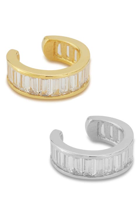 Set of 2 Baguette Cubic Zirconia Ear Cuffs