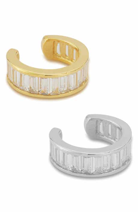 Set of 2 Baguette Cubic Zirconia Ear Cuffs