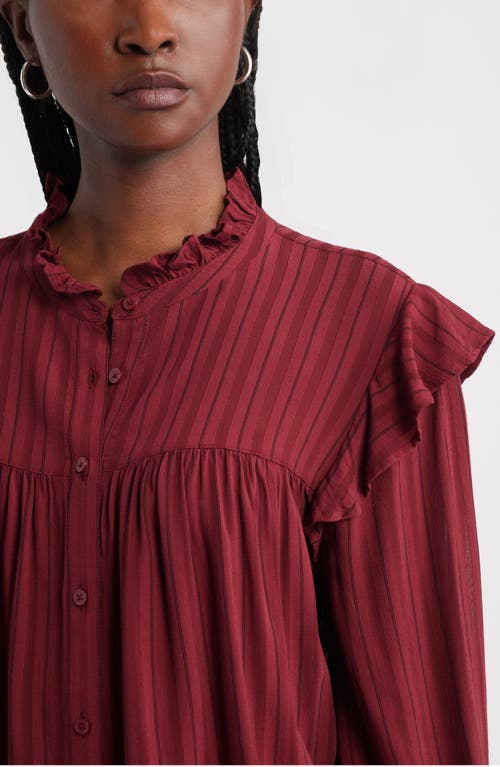 Treasure & Bond Ruffle Button-up Shirt In Purple