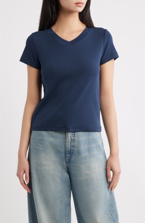 Shrunken V-Neck Tee