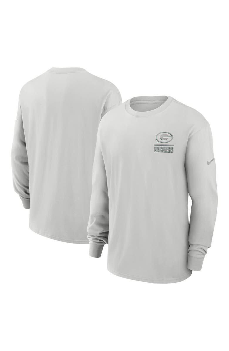 Nike Men's Nike Gray Green Bay Packers Essential Heavy Max90 Long Sleeve T-Shirt, Main, color, Gray