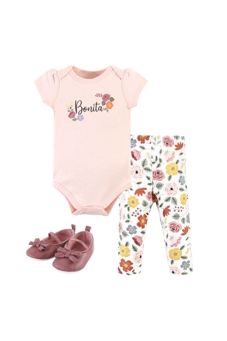 Soft Cotton Collection Bodysuit, Pants, and Footwear Collection, Main, color, Bonita Short Sleeve