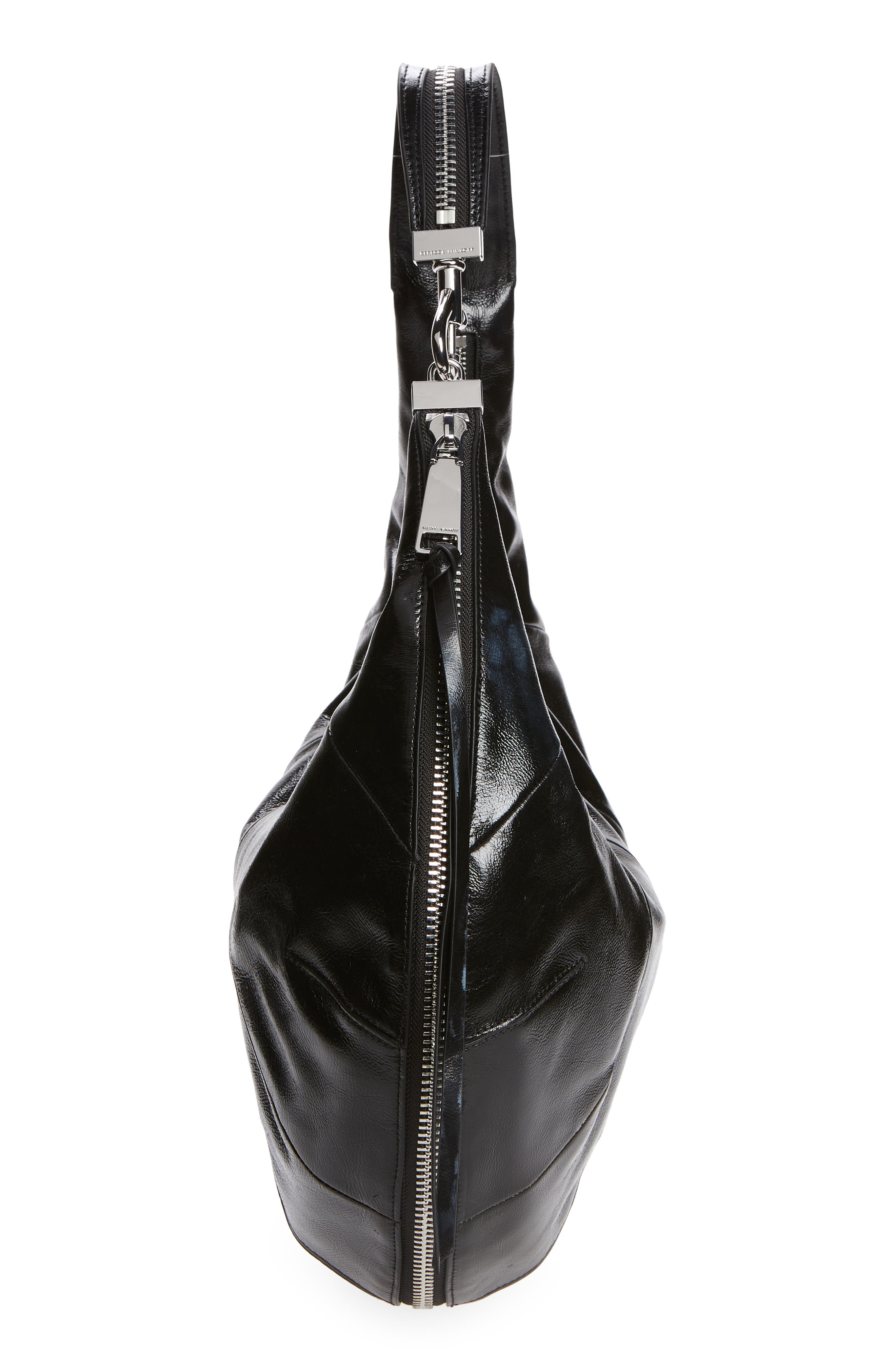 Rebecca Minkoff Croissant Zip Around Leather Hobo Bag, Alternate, color, 