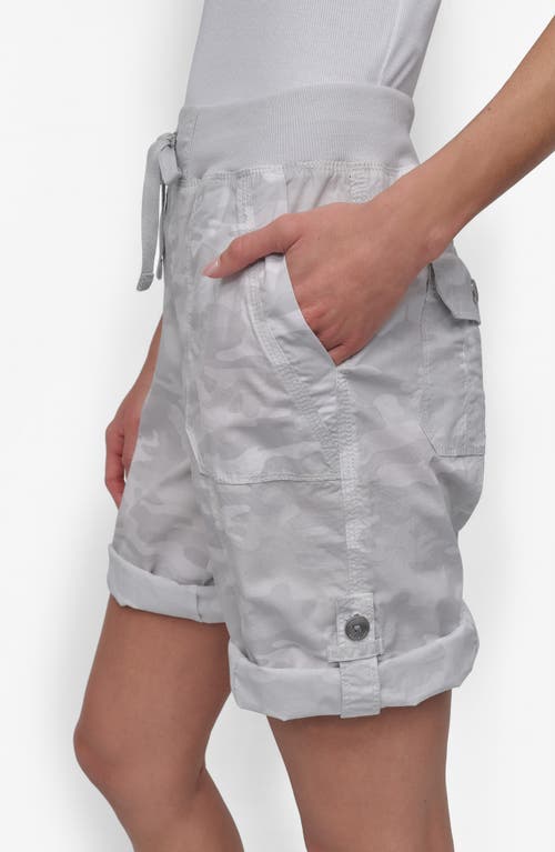 Dkny Peached Poplin Shorts In Gray