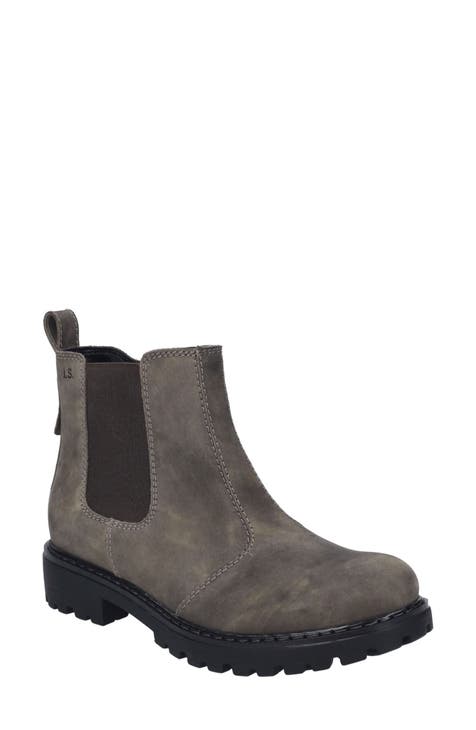 Grey leather chelsea boots womens best sale