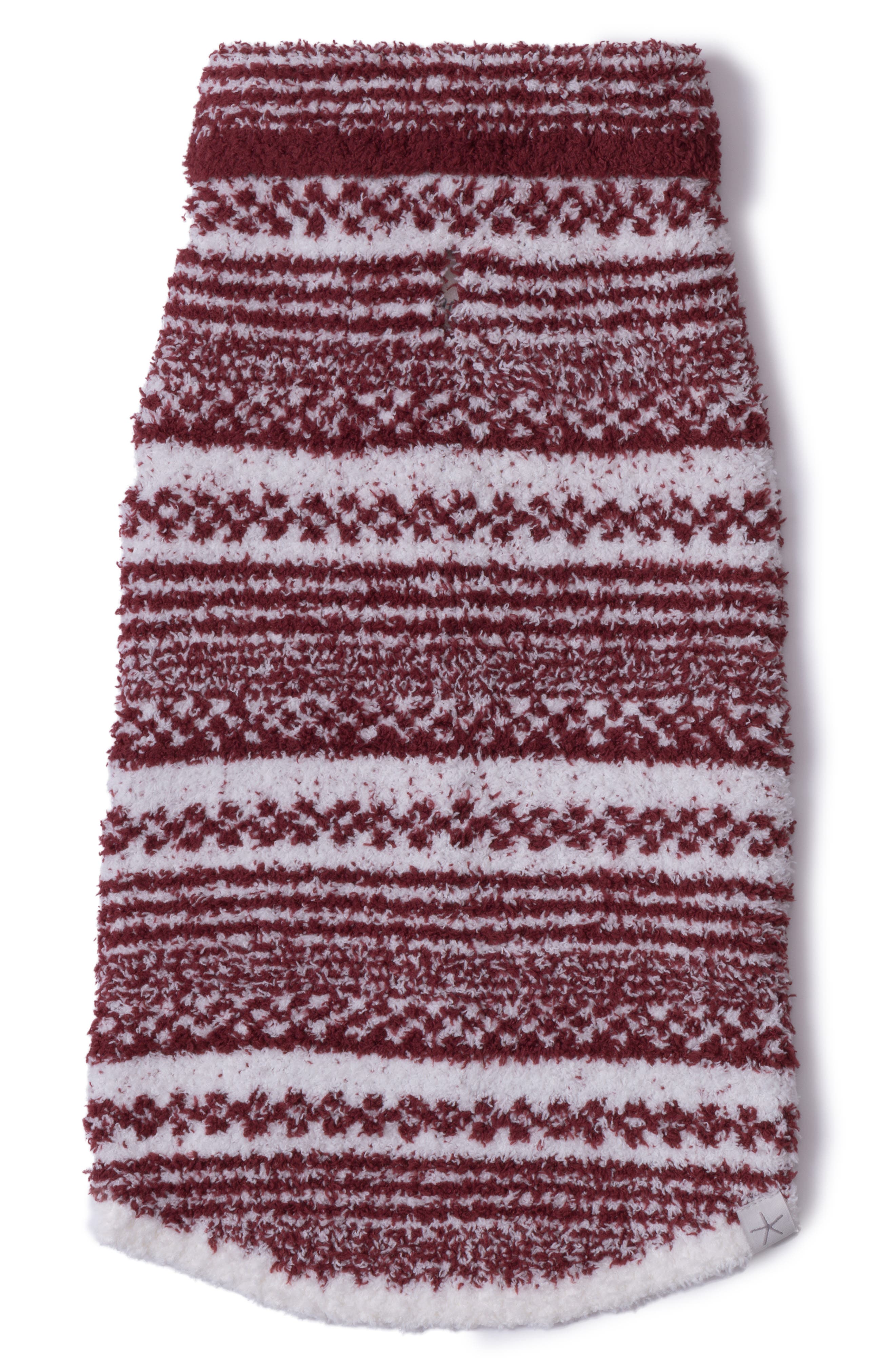 barefoot dreams CozyChic® Checkered Stripe Pet Sweater in Crimson-Pearl 