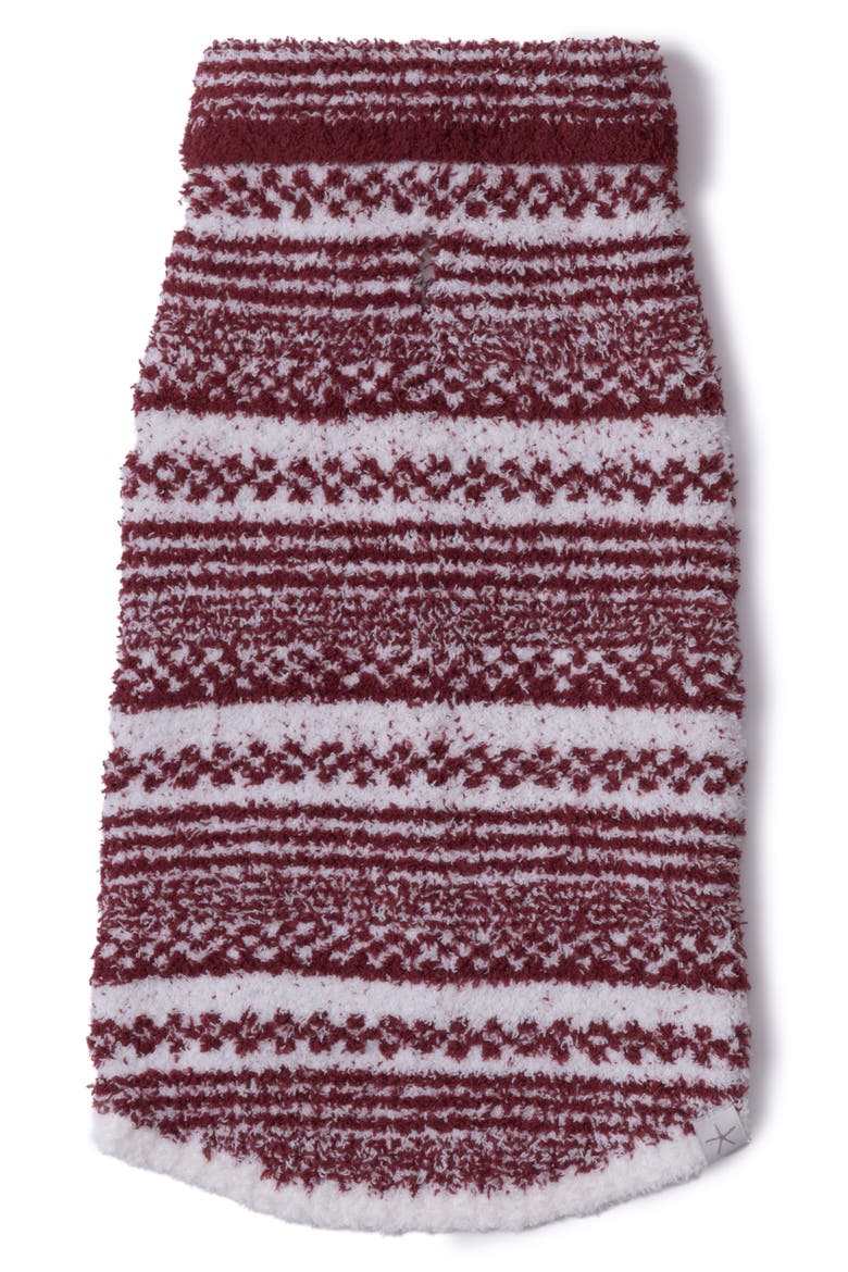 CozyChic® Checkered Stripe Pet Sweater, Main, color, CRIMSON-PEARL