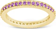 Sterling Forever Cubic Zirconia Pavé Thin Band Ring