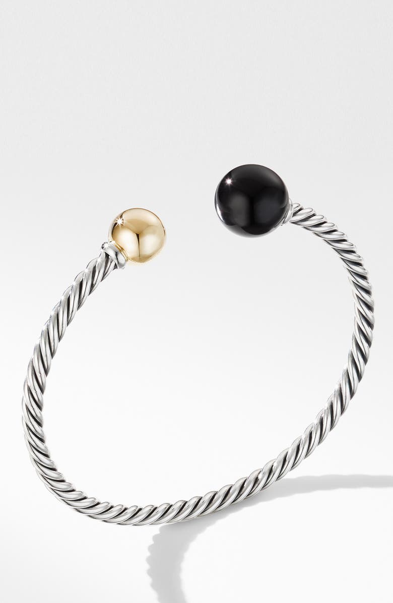 David Yurman Solari XL Cable Bracelet with Black Onyx, Gold Dome and 14K Yellow Gold, Alternate, color, 