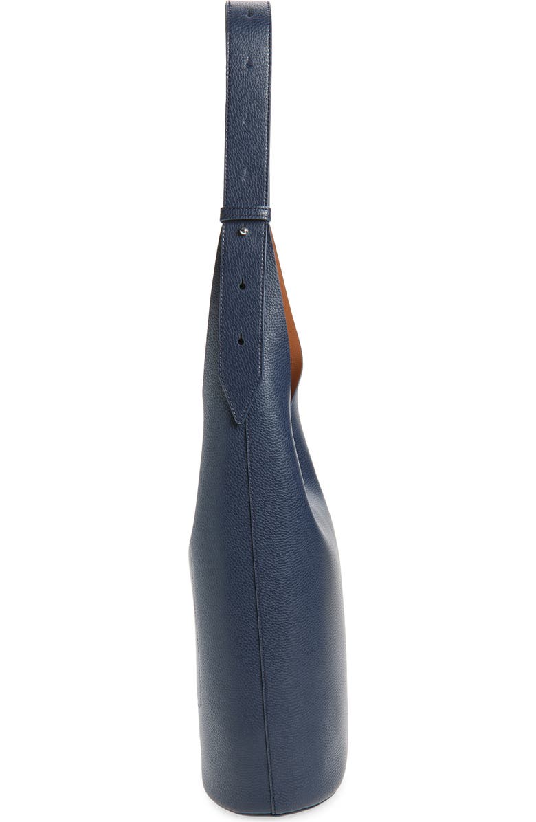 Veronica Beard Large Loop Leather Shoulder Bag, Alternate, color, Navy Hazelwood