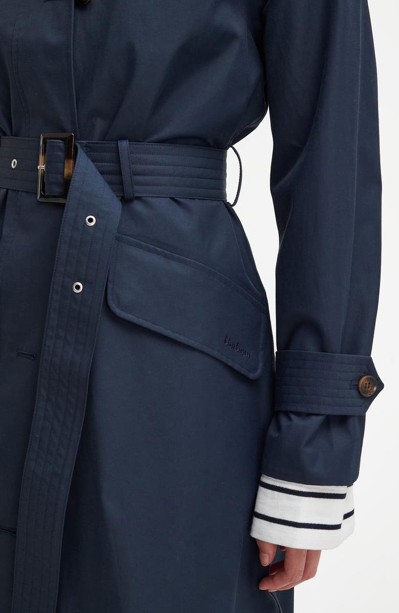 Barbour Camilla Waterproof Trench Coat, Alternate, color, Dark Navy/ Classic Tartan