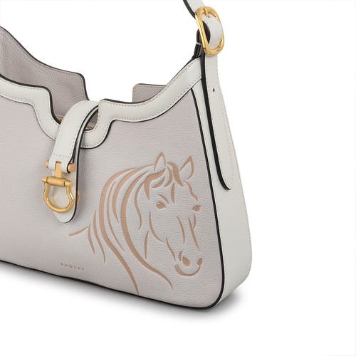 Radley Kentucky Derby Ss25 Medium Ziptop Shoulder Bag In Chalk