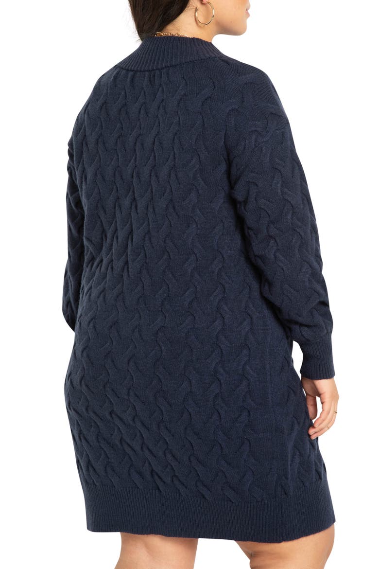 Stretch Cardigan Sweater Dress, Alternate, color, BLACK IRIS