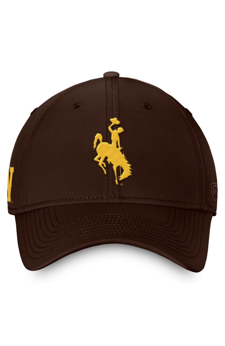 TOP OF THE WORLD Men's Top of the World  Brown Wyoming Cowboys Reflex Fitted Hat, Alternate, color, 