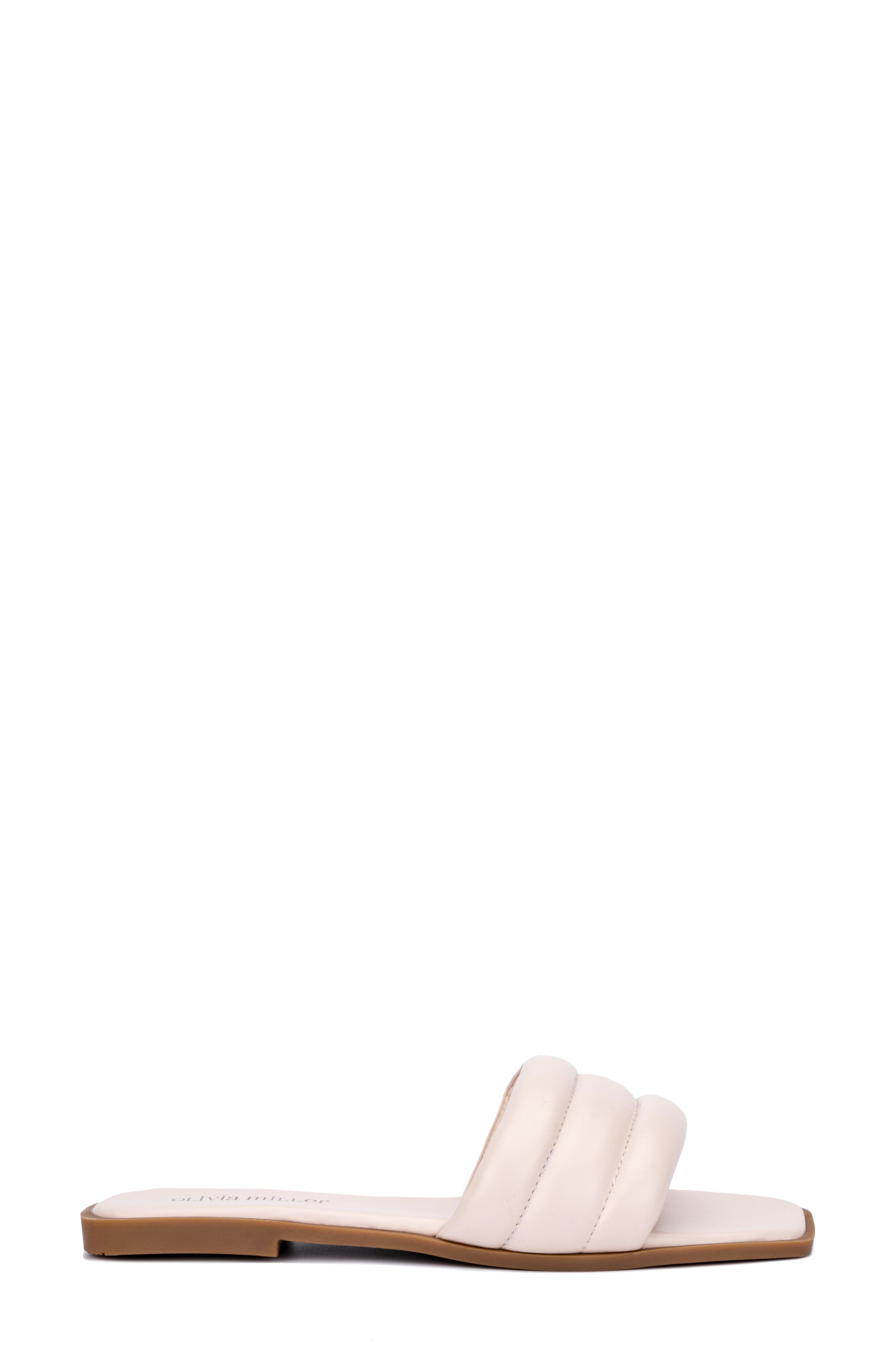 OLIVIA MILLER Indigo Quilted Slide Sandal, Alternate, color, 