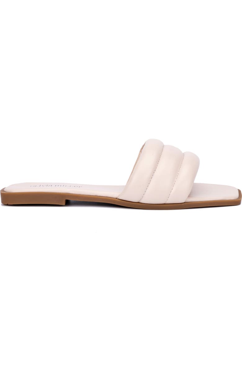 OLIVIA MILLER Indigo Quilted Slide Sandal, Alternate, color,