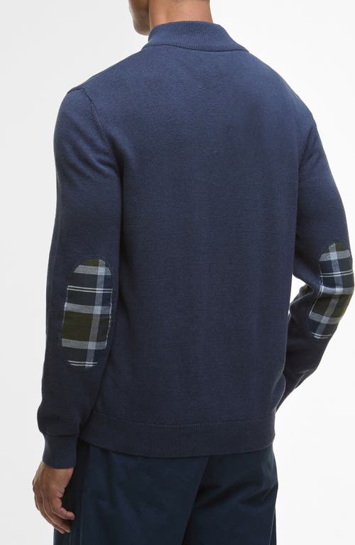 Barbour Avoch Mock Neck Cotton Half Zip Sweater In Blue