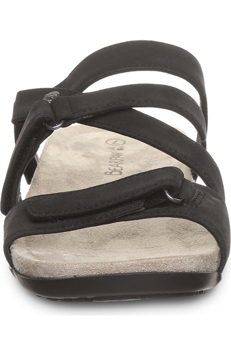 BEARPAW Acacia Faux Leather Slide Sandal, Alternate, color, Black