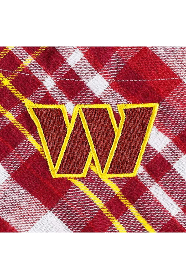 Women's Concepts Sport Burgundy Washington Commanders Mainstay Plaid Full-Button Long Sleeve Nightshirt, Alternate, color, Burgundy