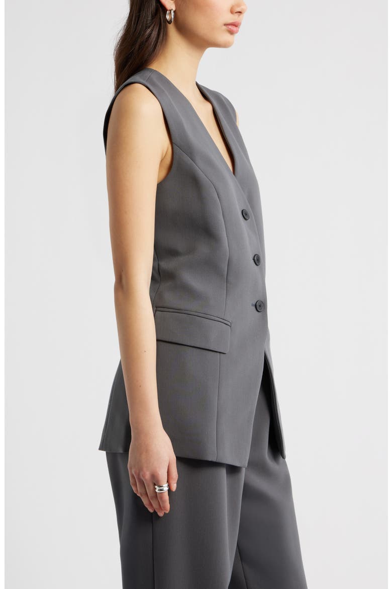 Icon Twill Relaxed Vest, Alternate, color, GREY MAGNET